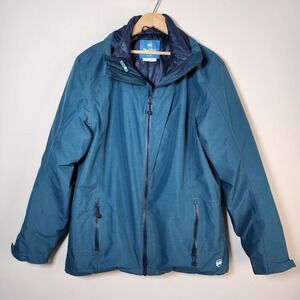 WINDRIVER 3 In 1‎ Jacket Mens Medium Puffer Waterproof Shell Workwear Teal Navy